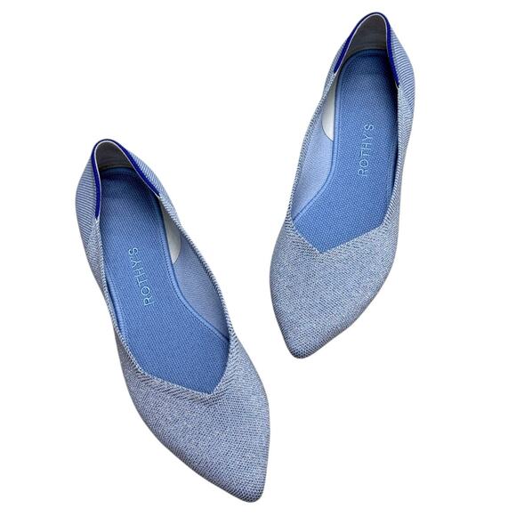 Rothy’s The Point Knit Flats in Something Blue  – size 10.5 - Picture 1 of 6